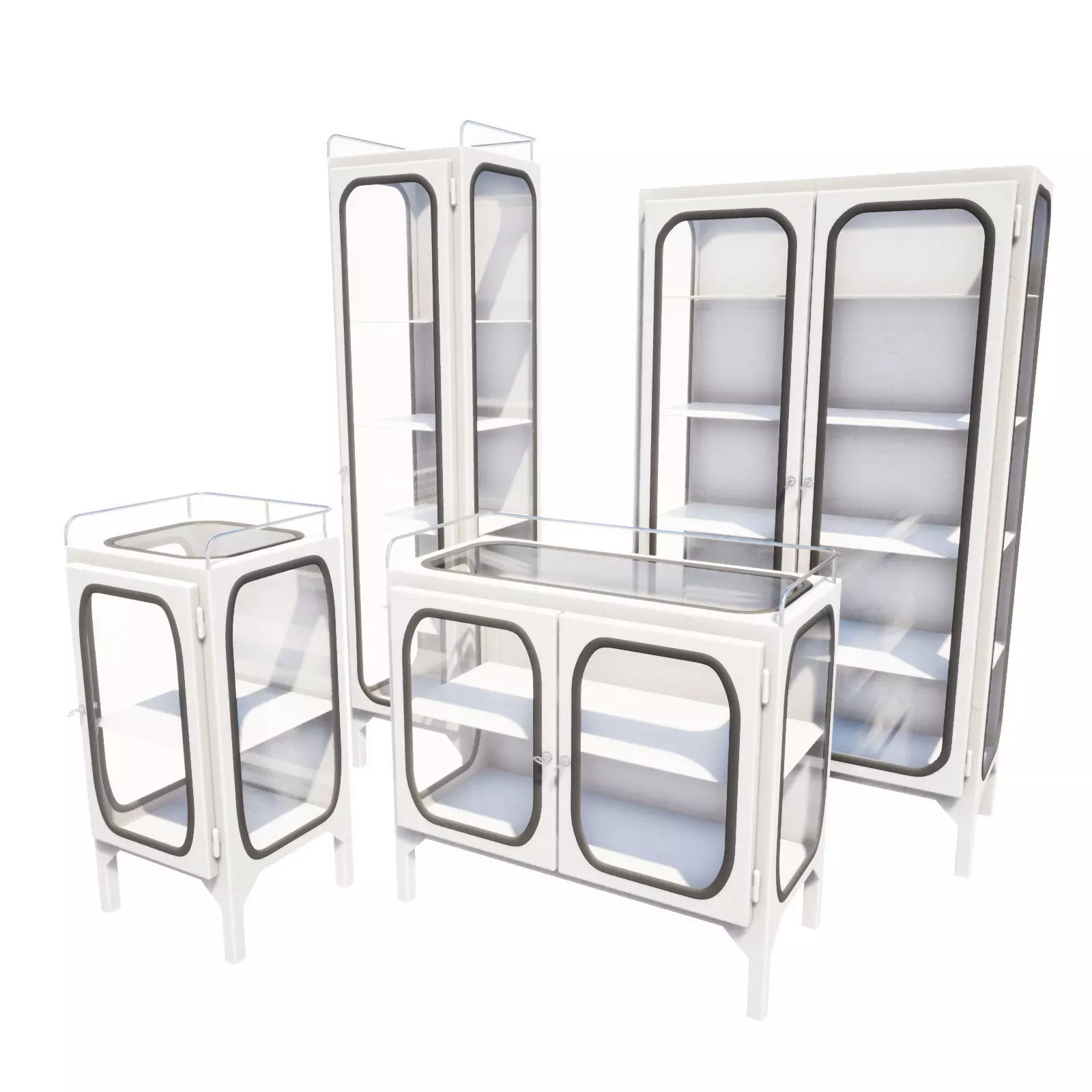 Set of Doctors cabinets 3D model_0