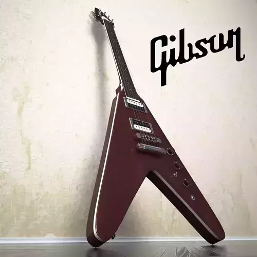 GIbson V guitar with logo