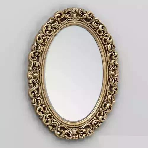 Oval mirror frame 001 3D model