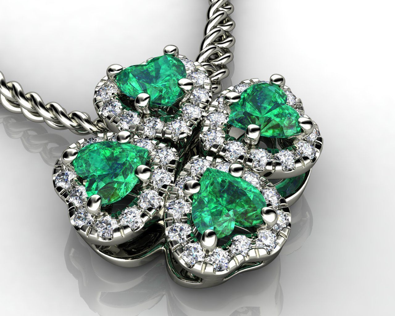 The Pendant with Four Hearts and Halo 3D print model_1