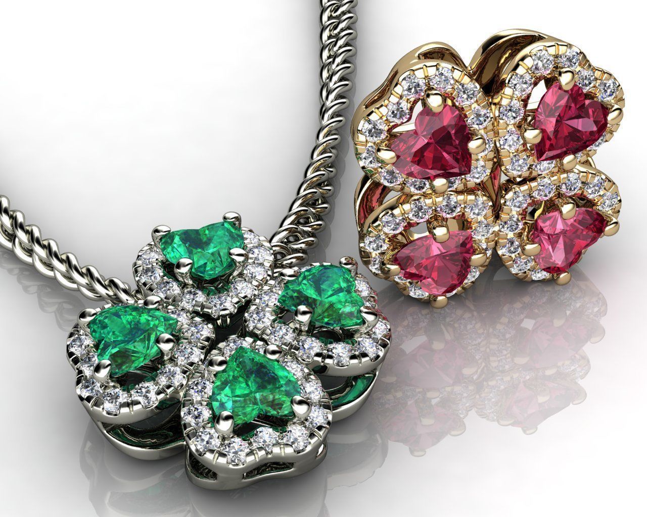 The Pendant with Four Hearts and Halo 3D print model_2