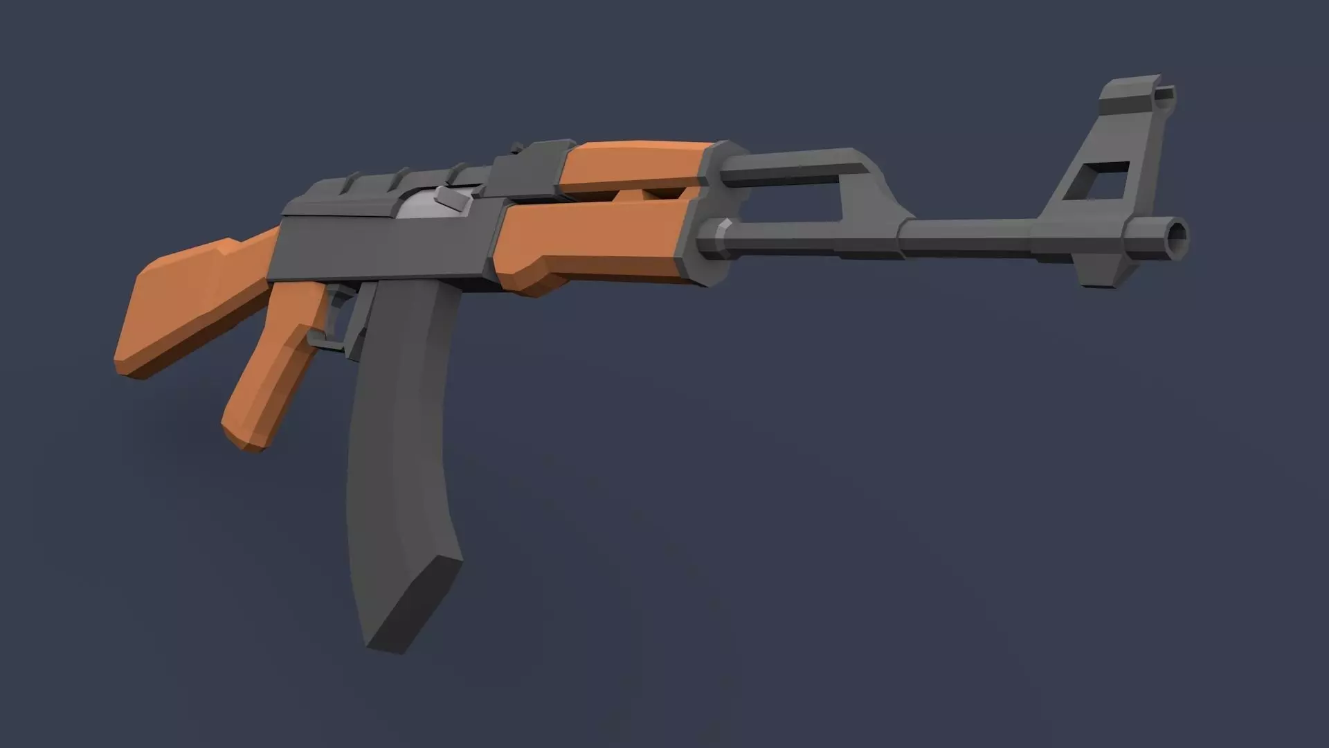 AK47 Lowpoly Kalashnikov Low-poly 3D model_0