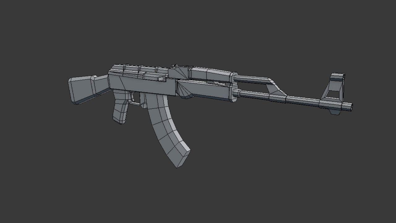 AK47 Lowpoly Kalashnikov Low-poly 3D model_8