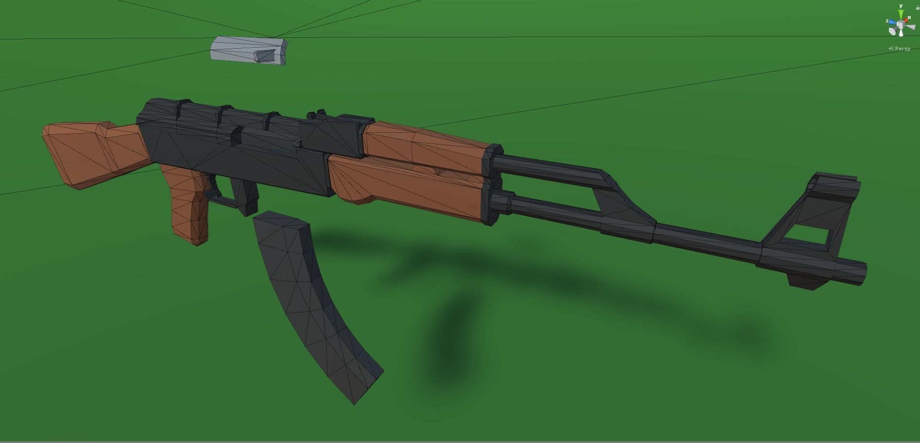 AK47 Lowpoly Kalashnikov Low-poly 3D model_4