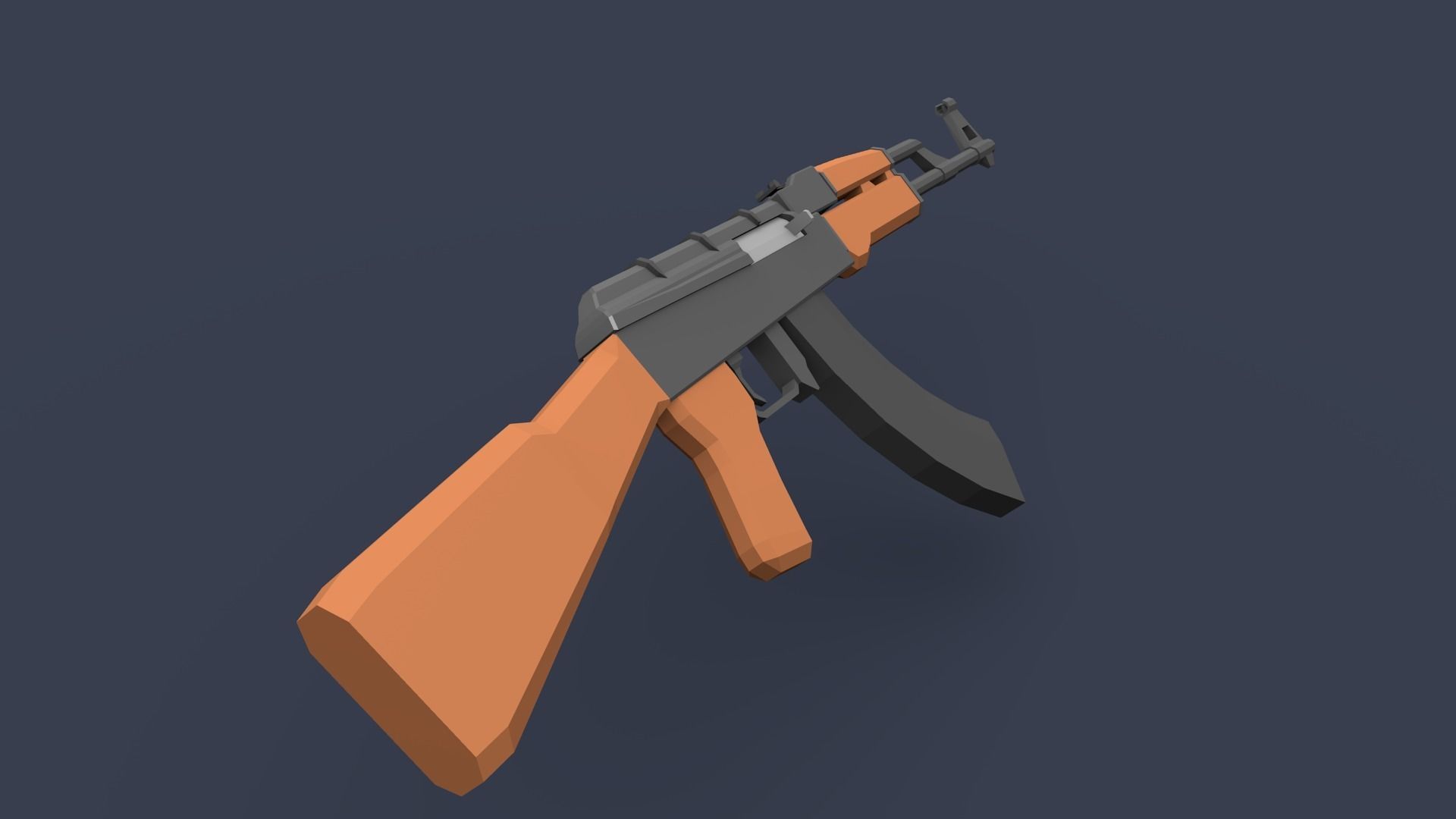 AK47 Lowpoly Kalashnikov Low-poly 3D model_2
