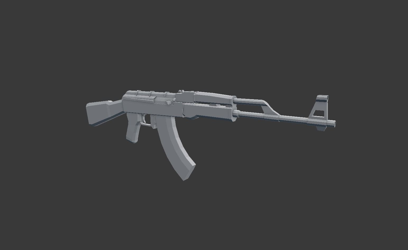 AK47 Lowpoly Kalashnikov Low-poly 3D model_7