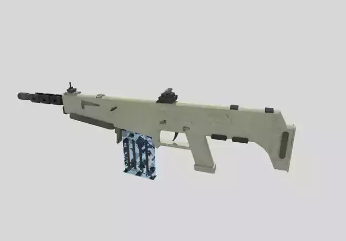 no brand low poly assault rifle 3 Low-poly 3D model