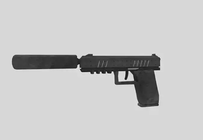 low poly no brand handgun 2