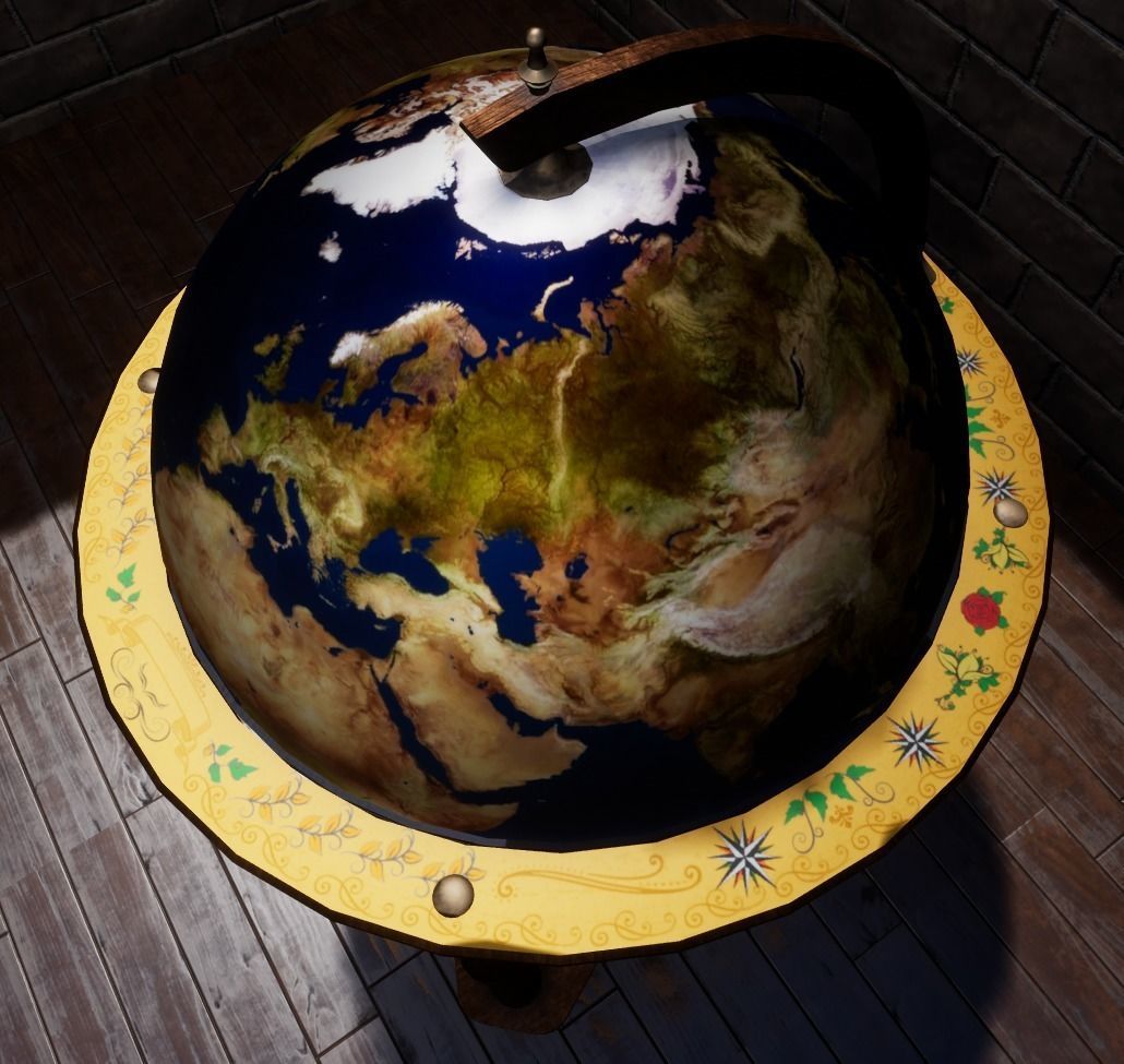 Globe bar Low-poly 3D model_4