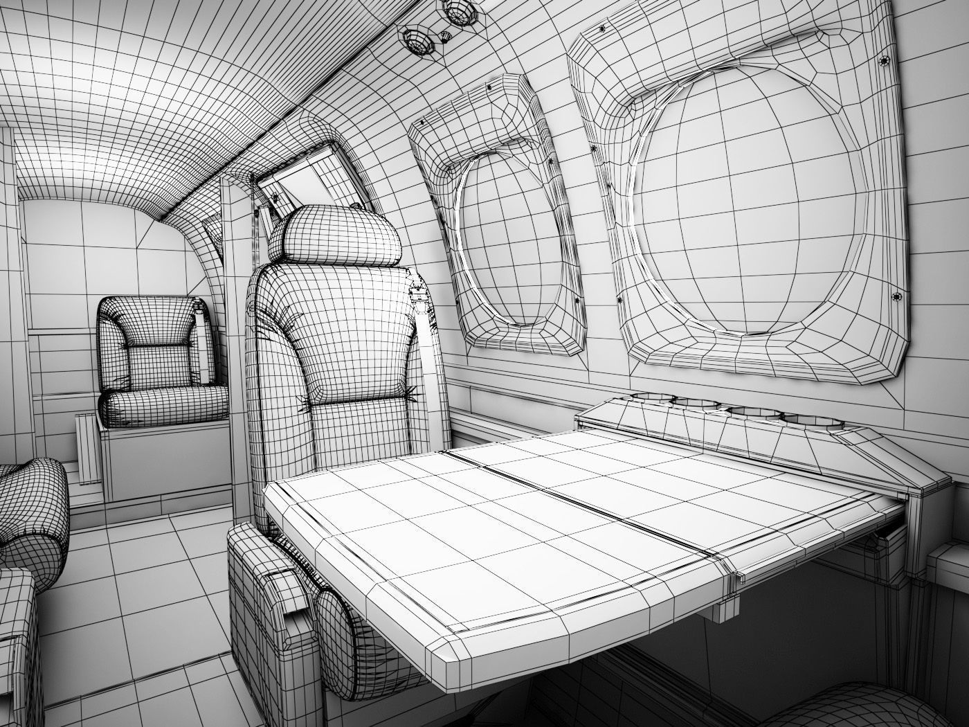 Beechcraft King Air c90gtx interior 3D model_20