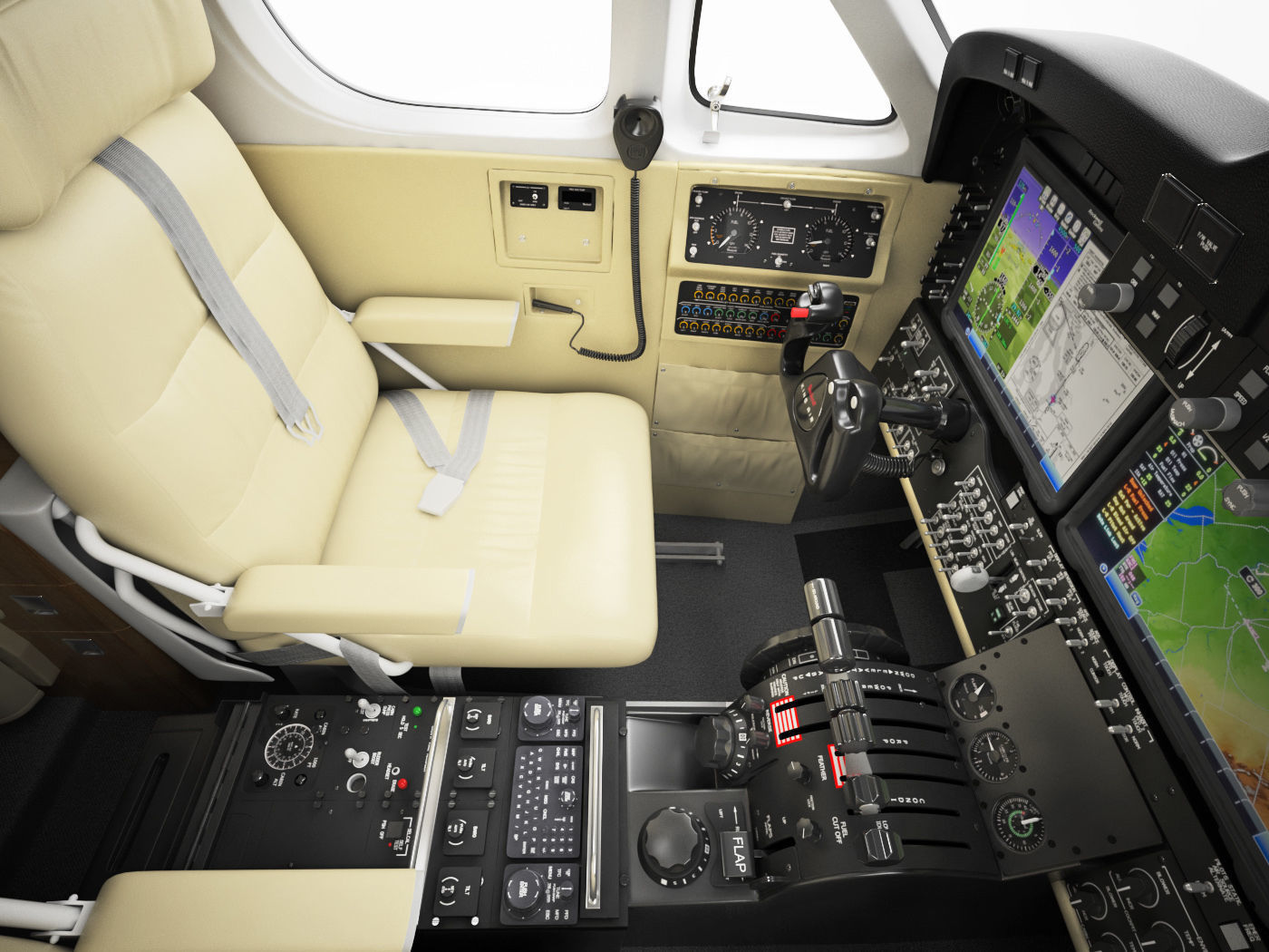 Beechcraft King Air c90gtx interior 3D model_1