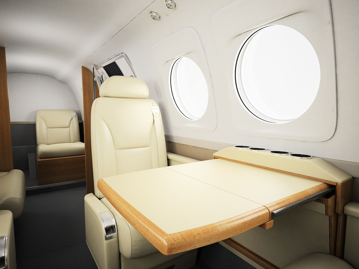 Beechcraft King Air c90gtx interior 3D model_13
