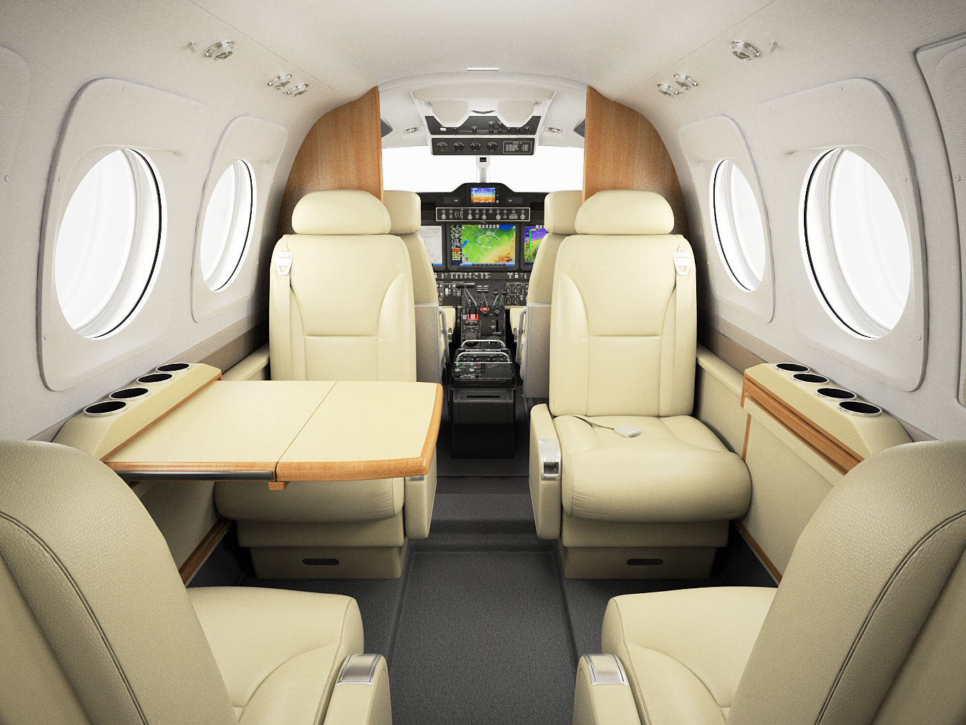 Beechcraft King Air c90gtx interior 3D model_12