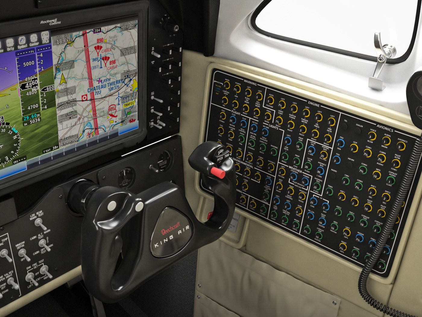Beechcraft King Air c90gtx interior 3D model_4