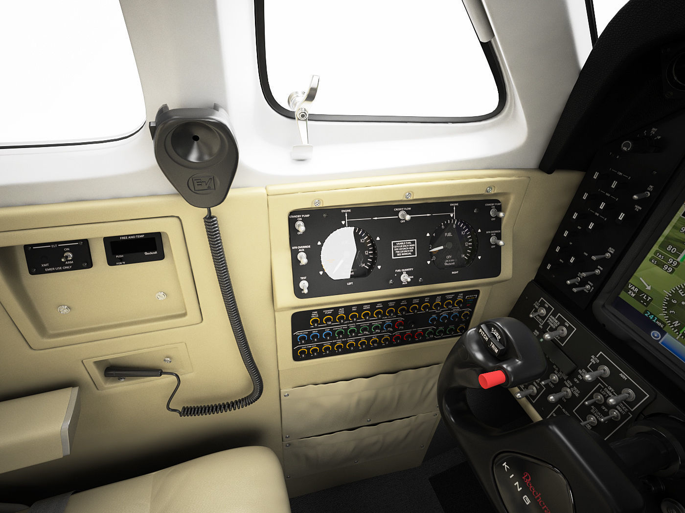Beechcraft King Air c90gtx interior 3D model_3
