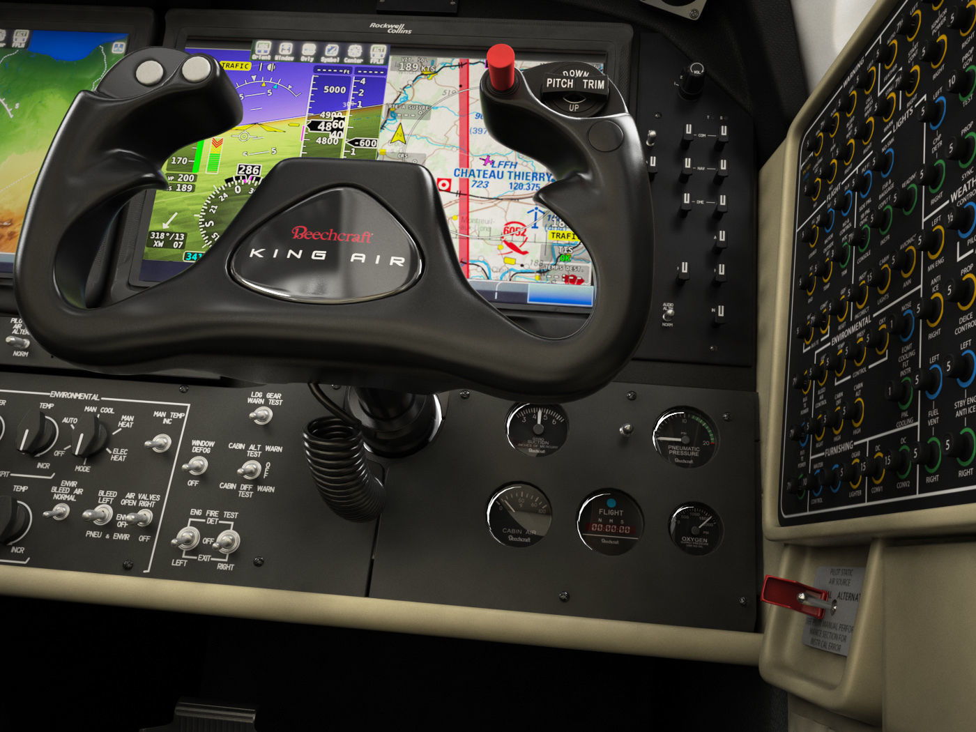 Beechcraft King Air c90gtx interior 3D model_9