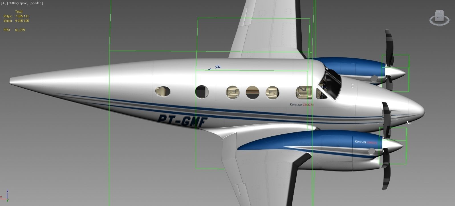 Beechcraft King Air c90gtx interior 3D model_22