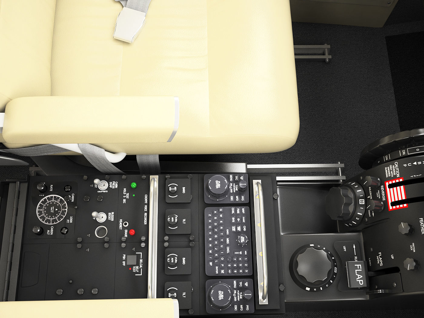 Beechcraft King Air c90gtx interior 3D model_7