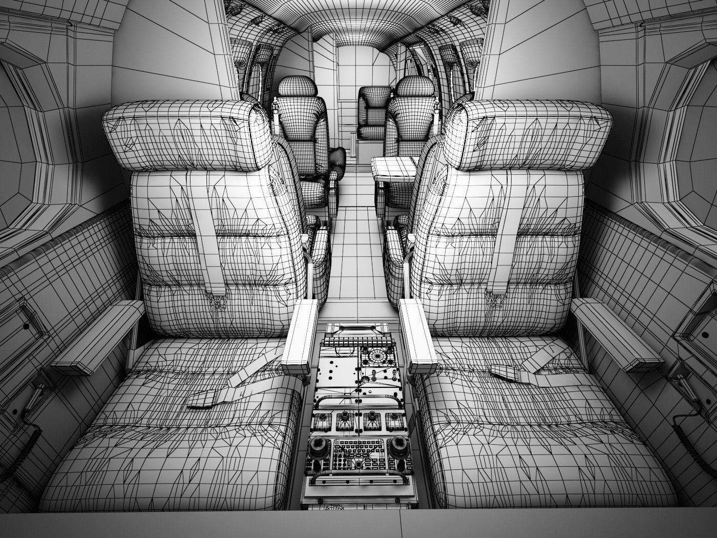 Beechcraft King Air c90gtx interior 3D model_19
