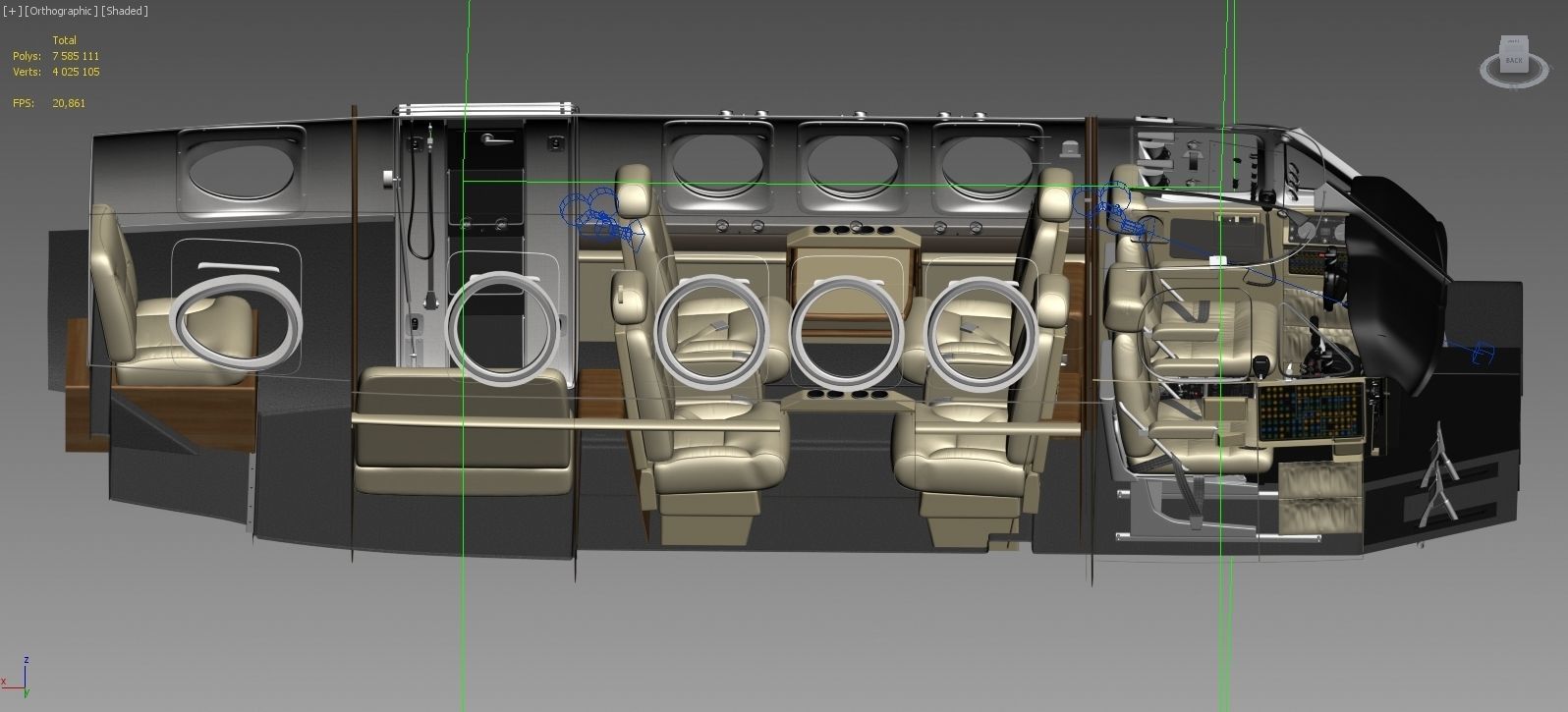 Beechcraft King Air c90gtx interior 3D model_21