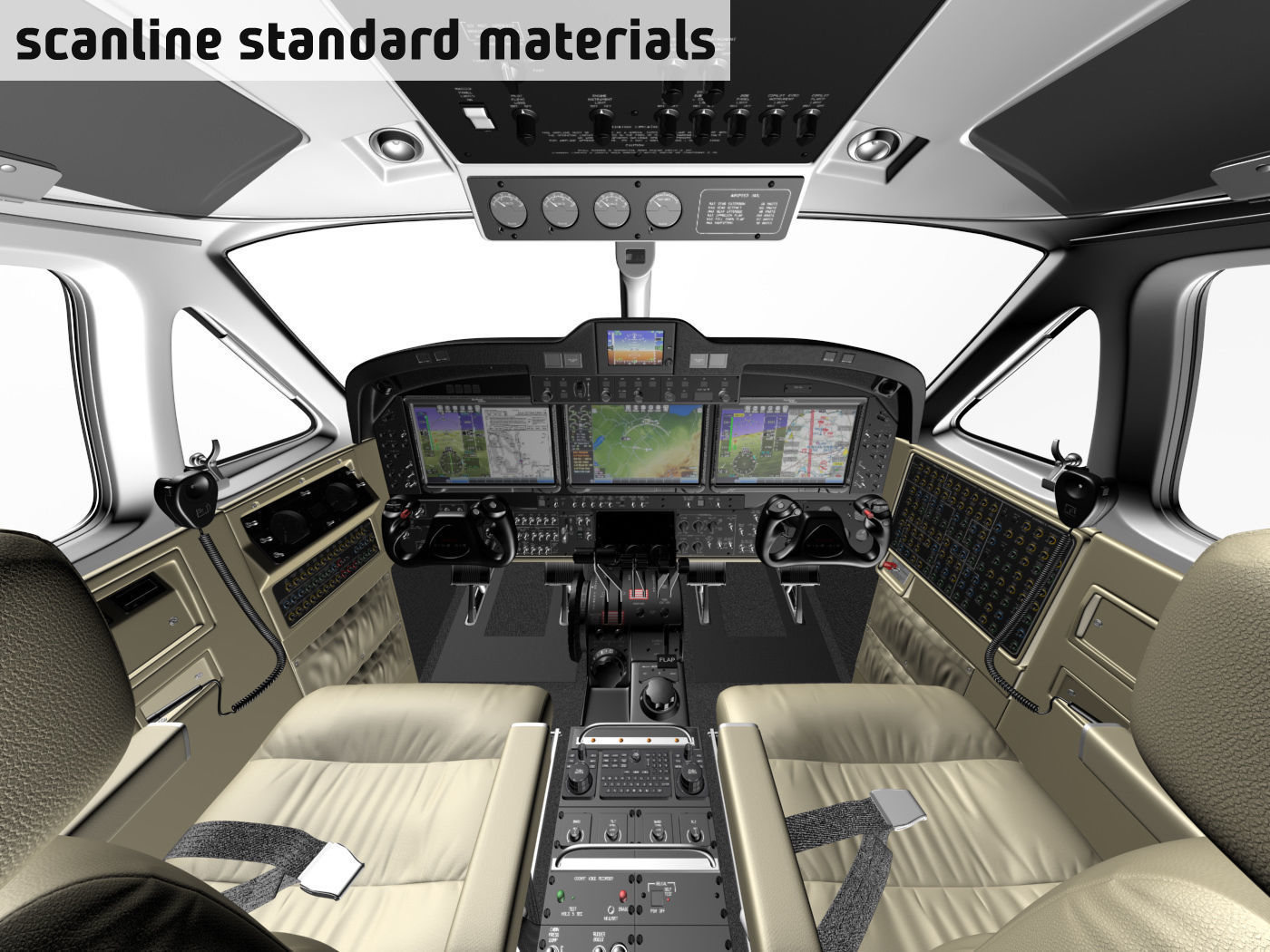 Beechcraft King Air c90gtx interior 3D model_16