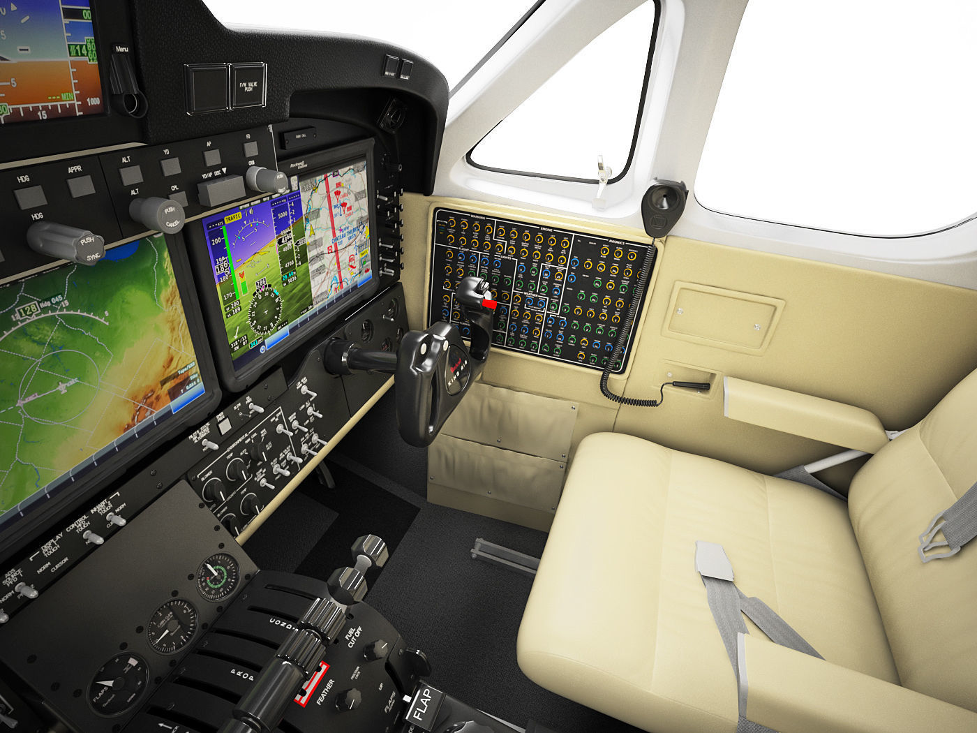 Beechcraft King Air c90gtx interior 3D model_2