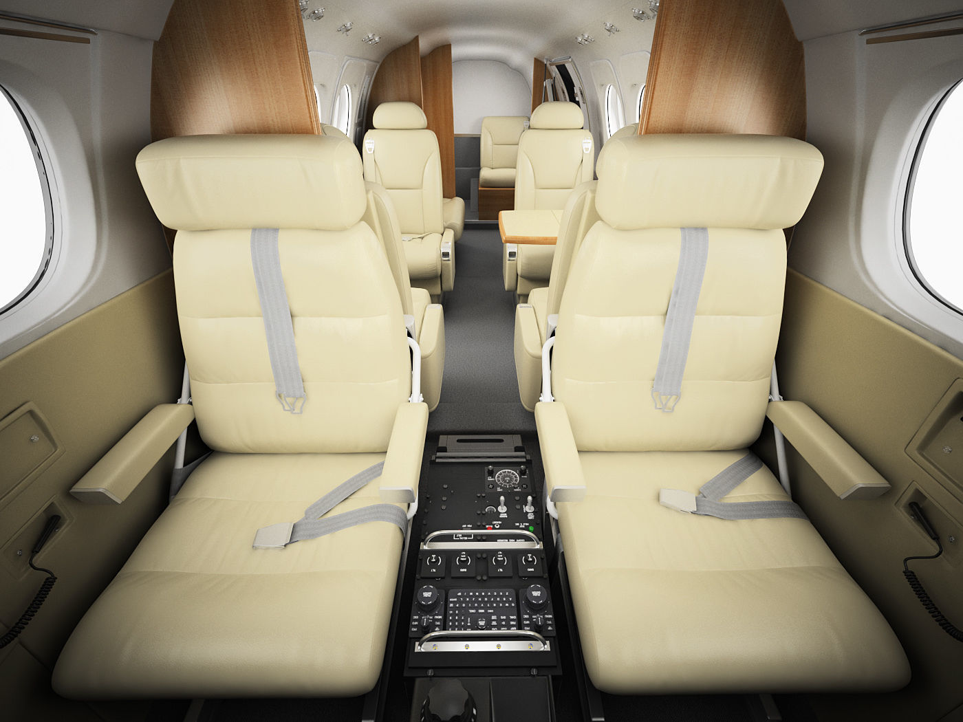 Beechcraft King Air c90gtx interior 3D model_11