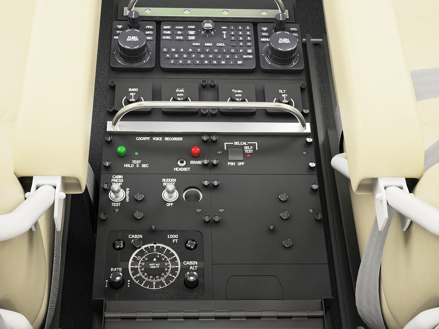 Beechcraft King Air c90gtx interior 3D model_8