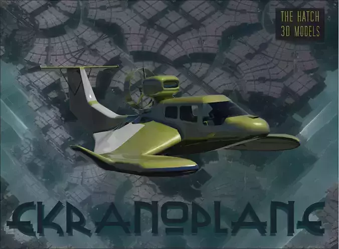 Ekranoplane hovercraft Low-poly 3D model