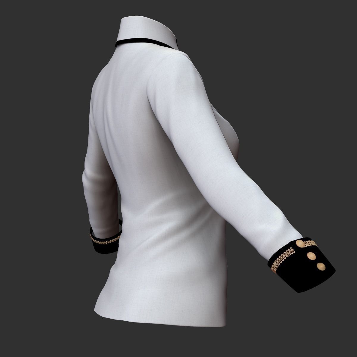 Blouse shirt with sleeves 3D model_7