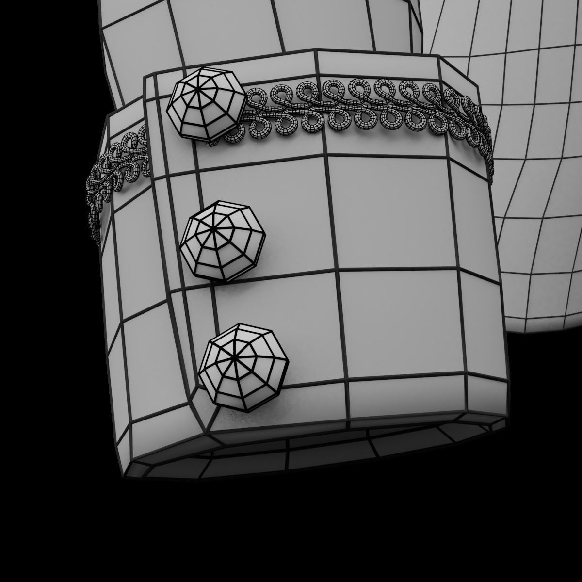 Blouse shirt with sleeves 3D model_11