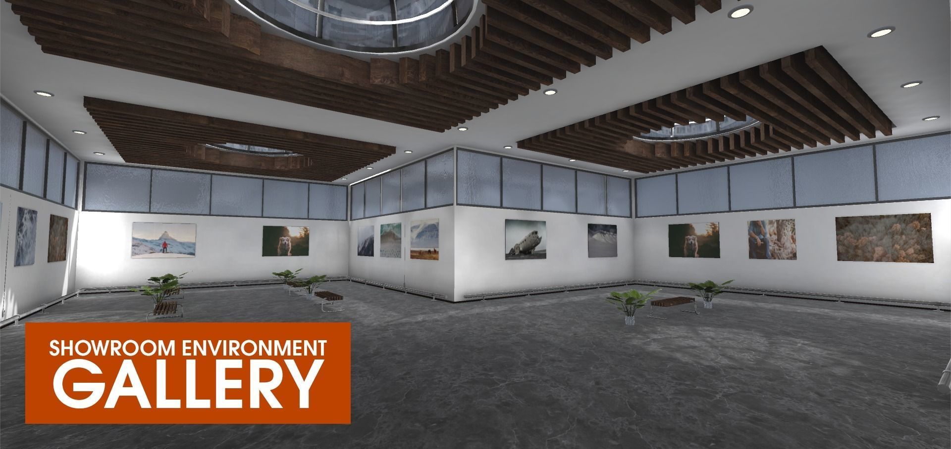 Showroom Environment - gallery Low-poly 3D model_16