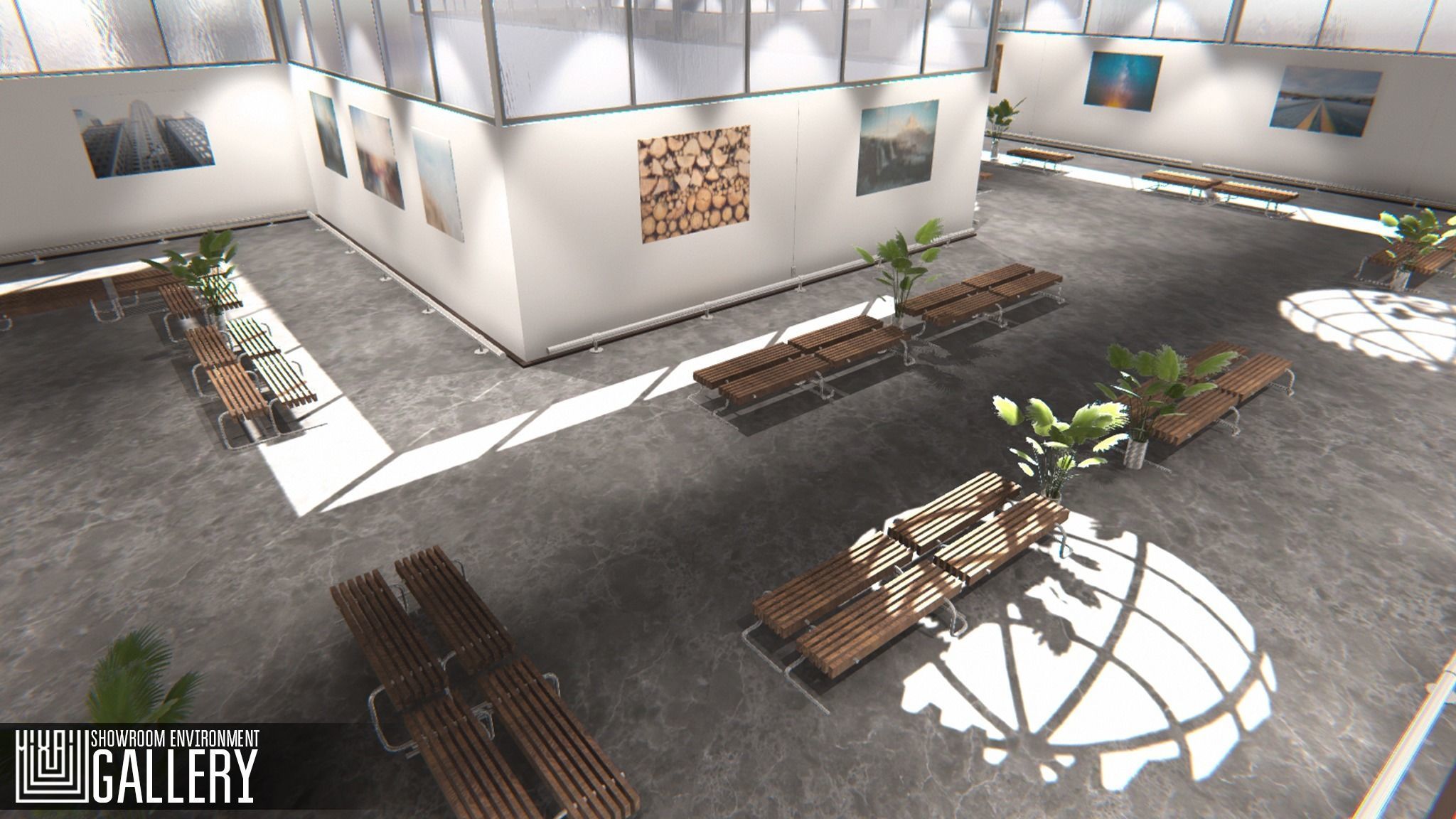 Showroom Environment - gallery Low-poly 3D model_2