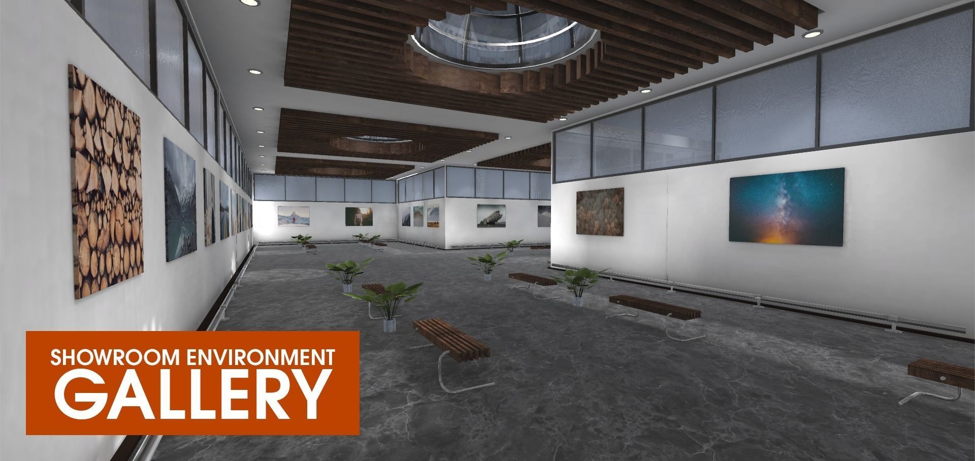Showroom Environment - gallery Low-poly 3D model_17
