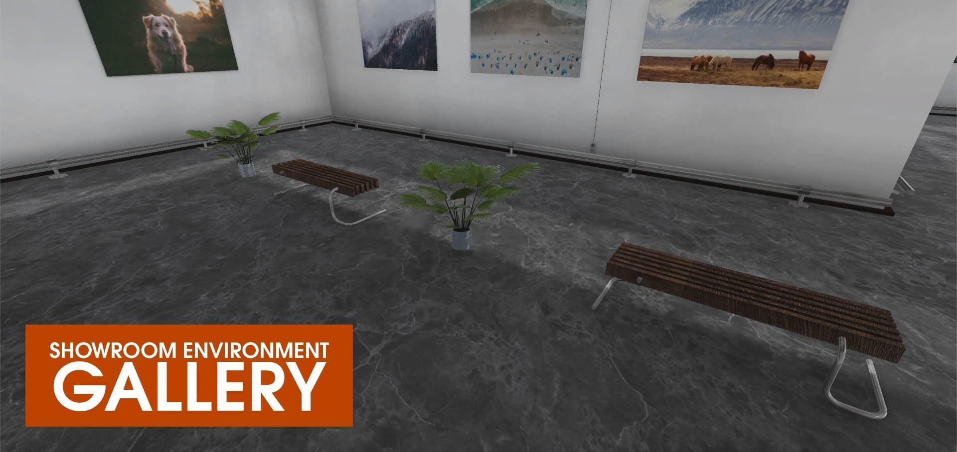 Showroom Environment - gallery Low-poly 3D model_10