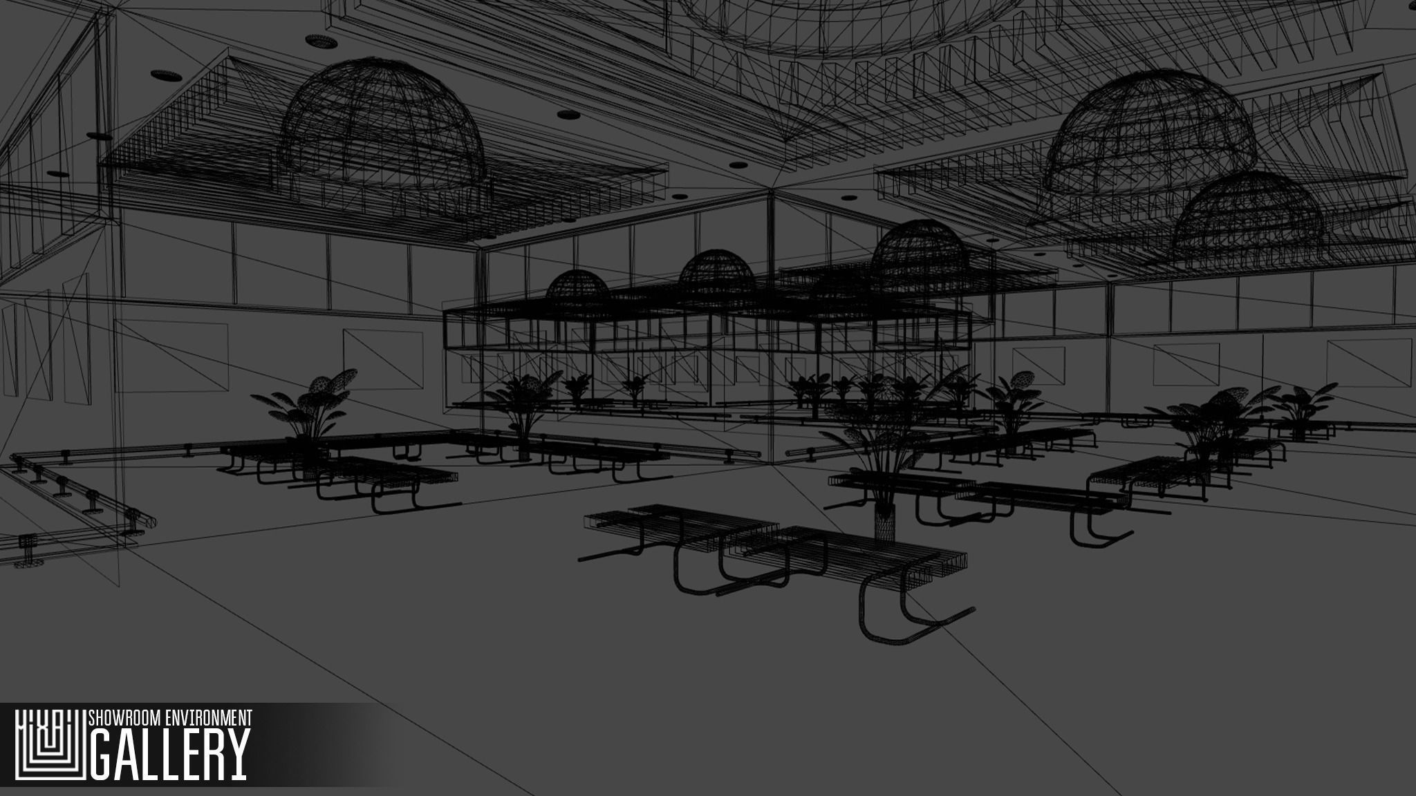 Showroom Environment - gallery Low-poly 3D model_5