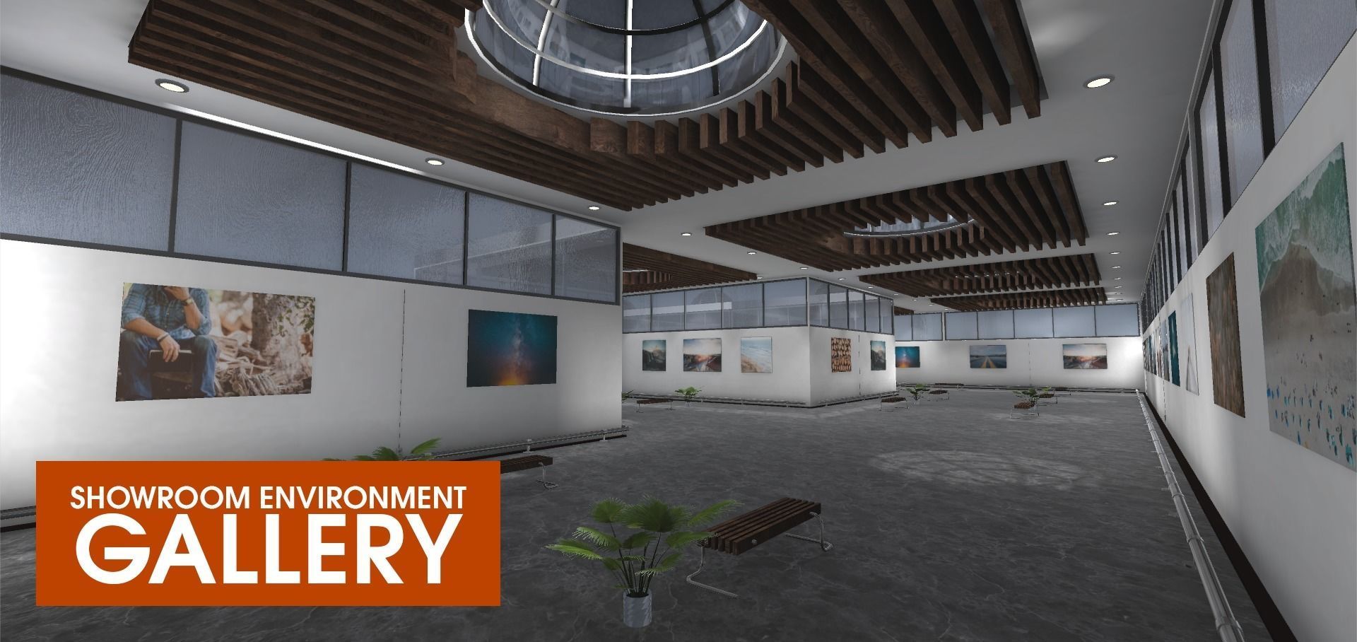 Showroom Environment - gallery Low-poly 3D model_19