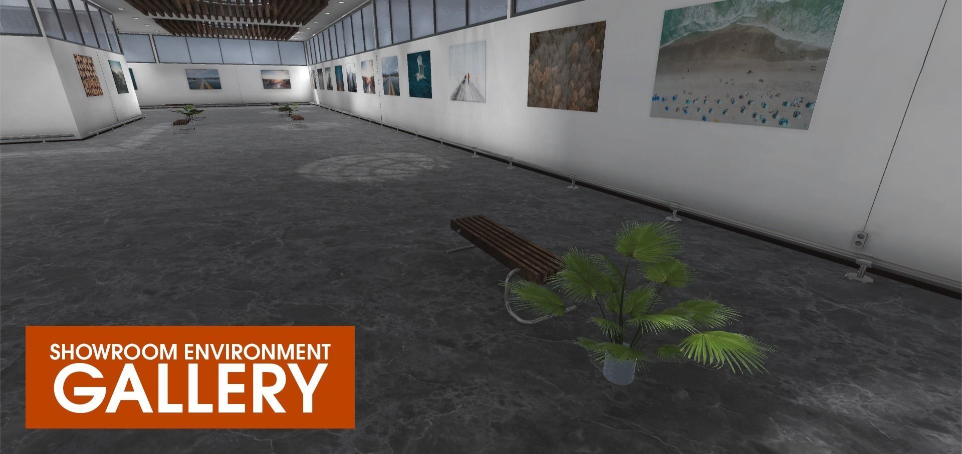 Showroom Environment - gallery Low-poly 3D model_14