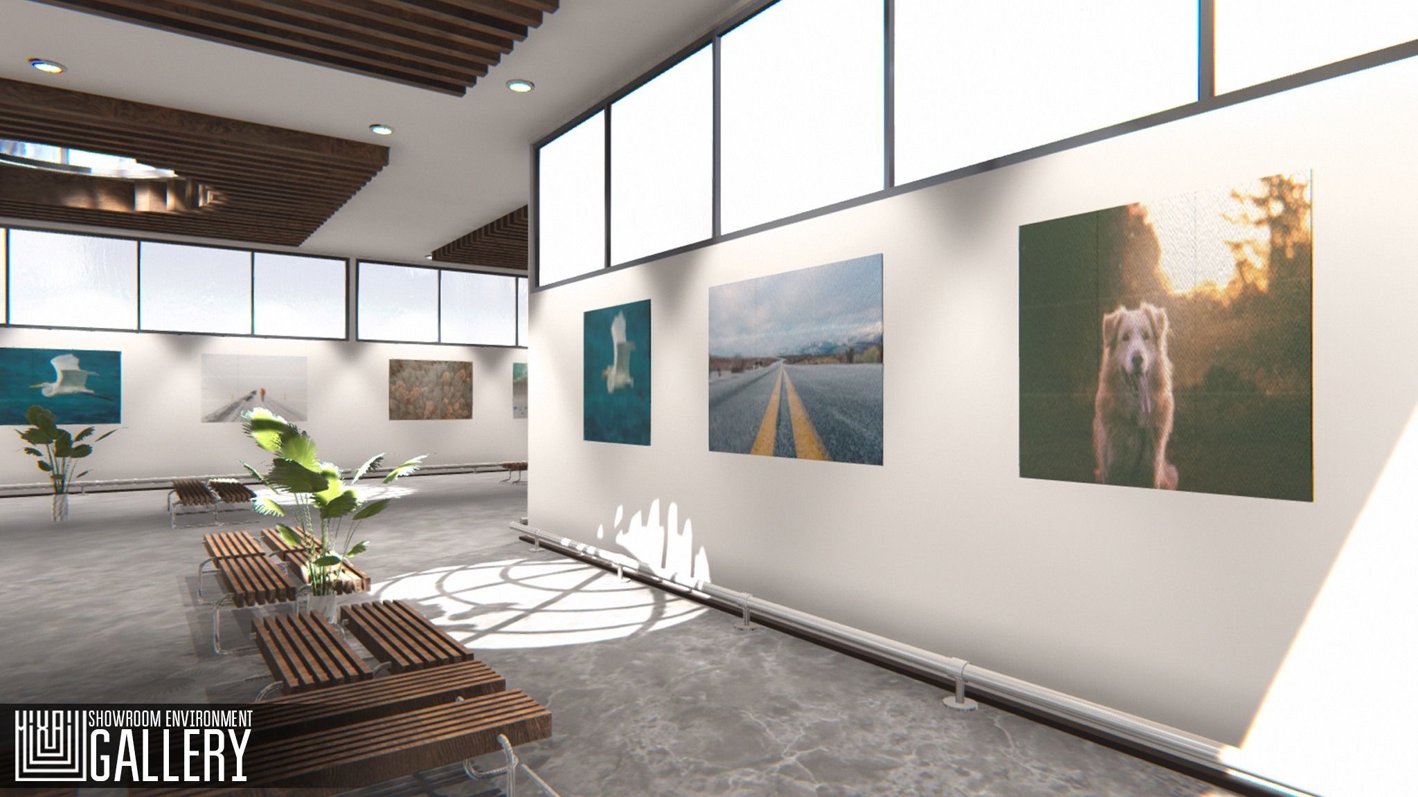 Showroom Environment - gallery Low-poly 3D model_8
