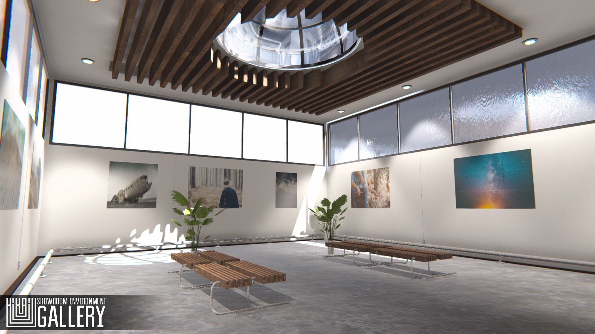Showroom Environment - gallery Low-poly 3D model_3