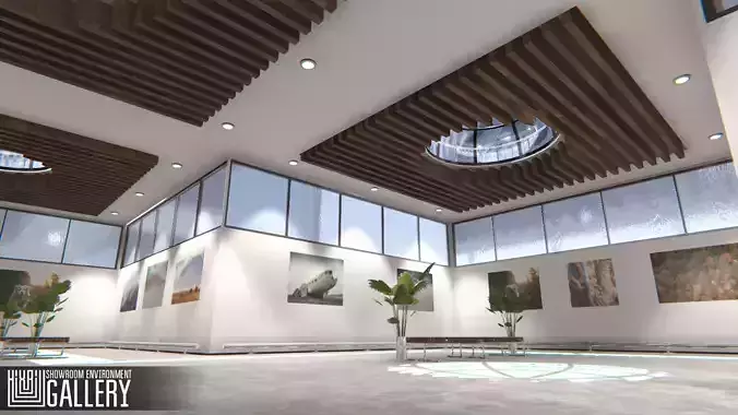 Showroom Environment - gallery Low-poly 3D model