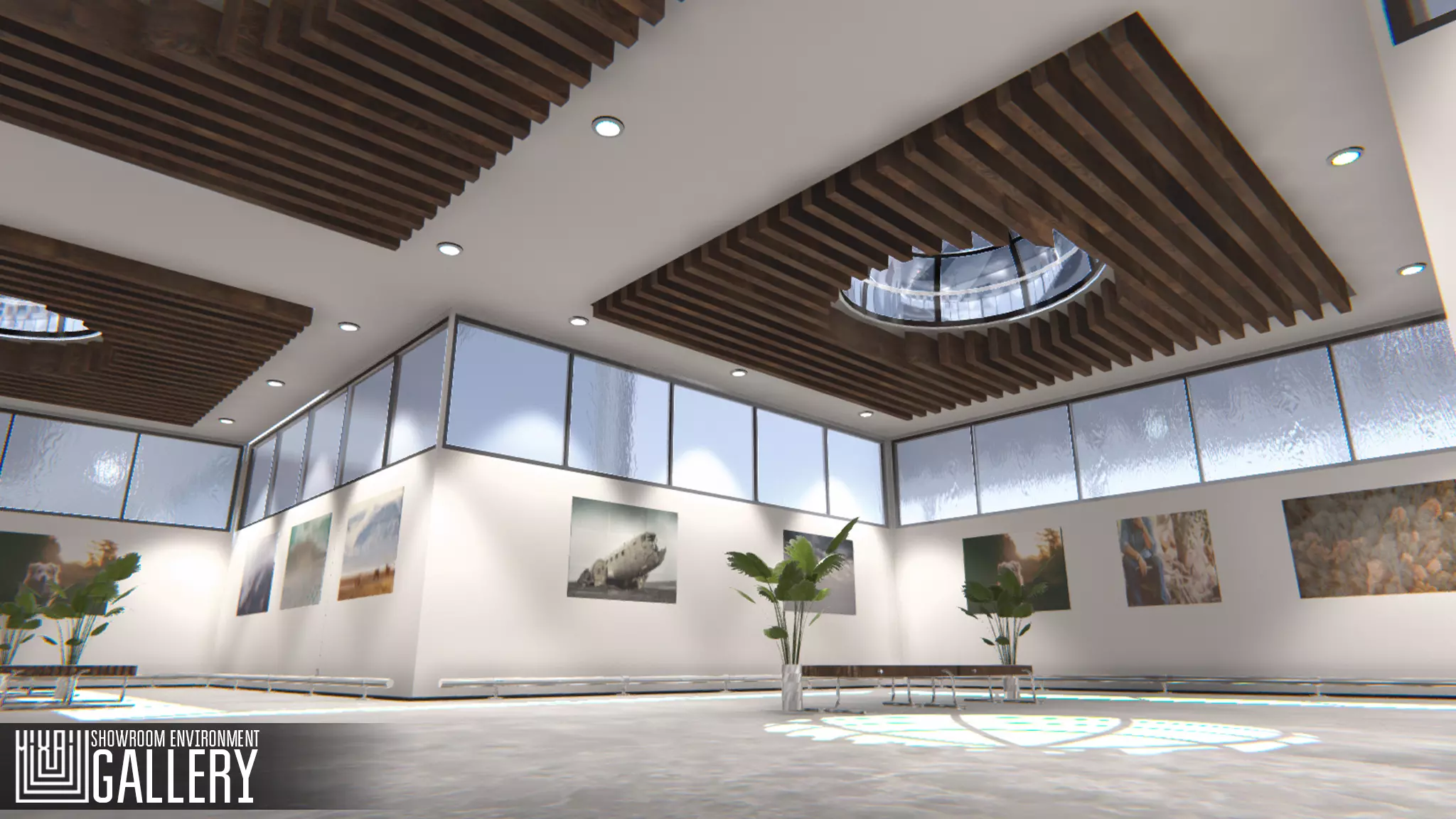 Showroom Environment - gallery Low-poly 3D model_0