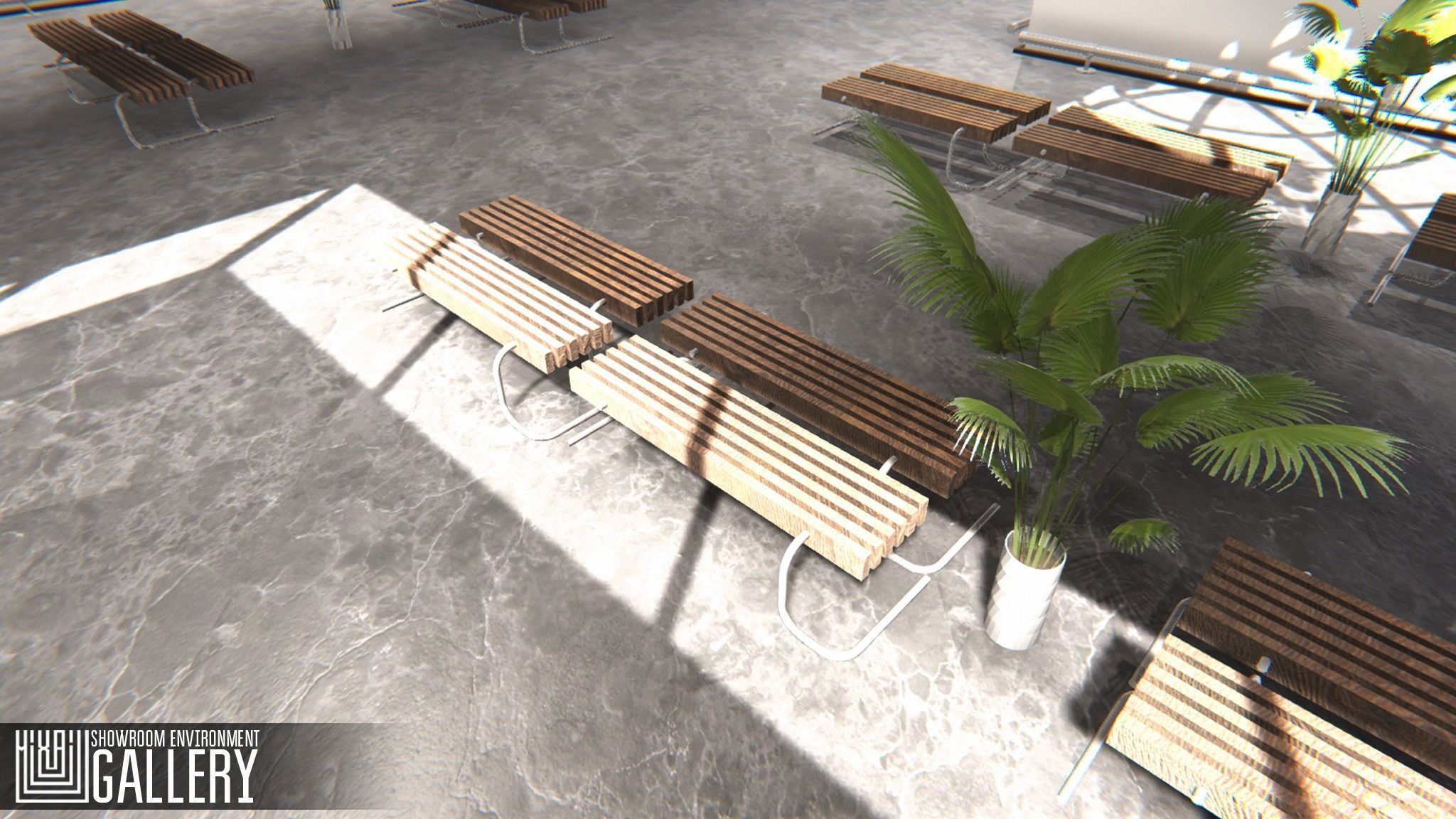 Showroom Environment - gallery Low-poly 3D model_7