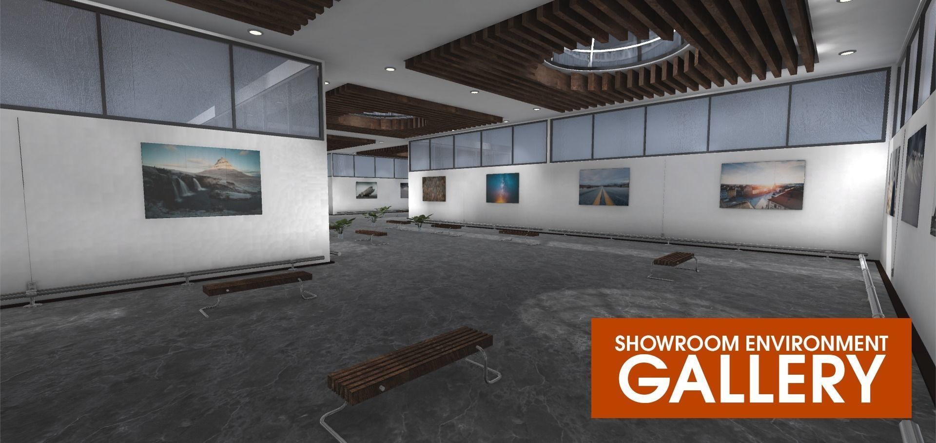 Showroom Environment - gallery Low-poly 3D model_18