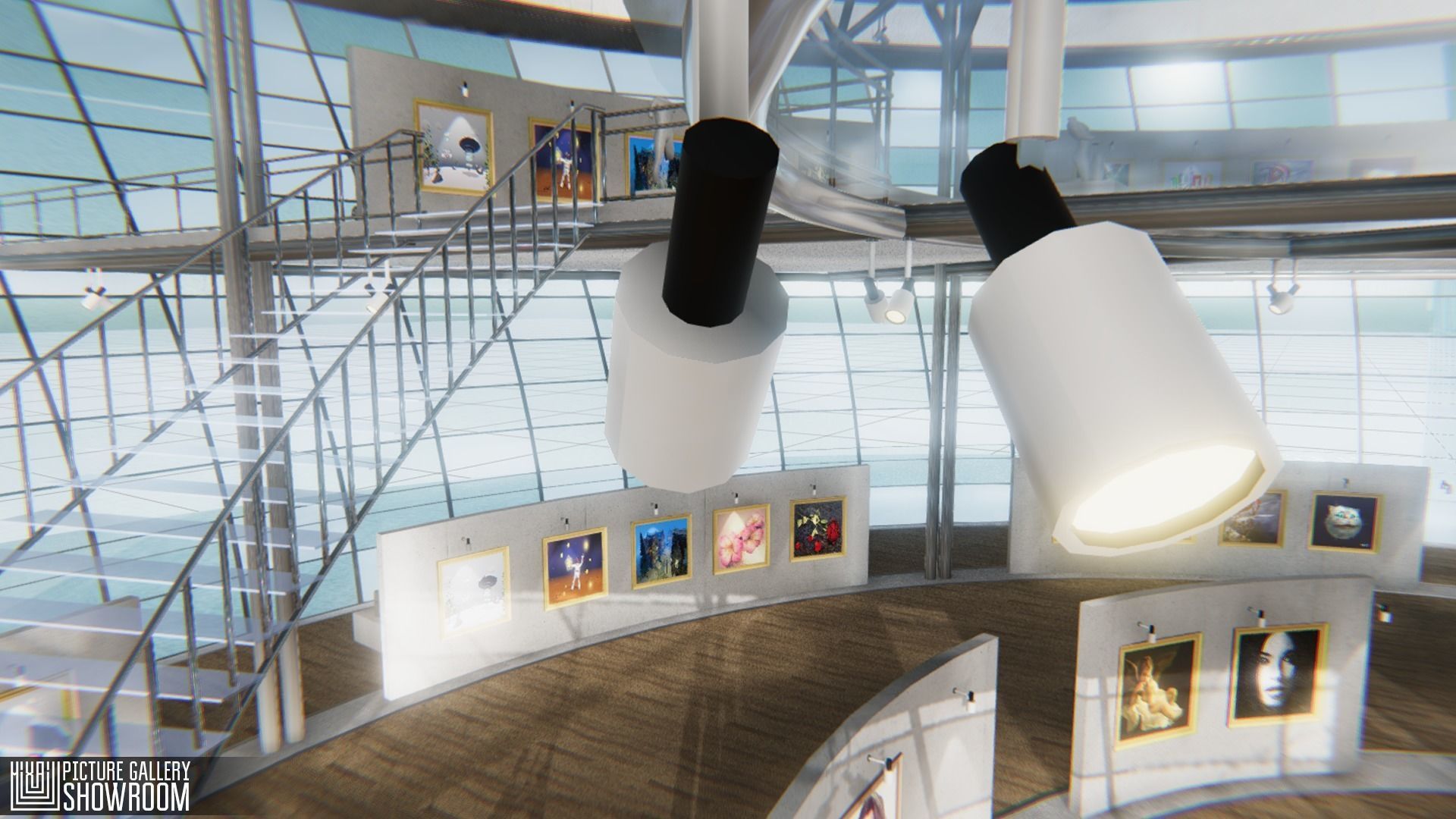 Picture gallery - showroom Low-poly 3D model_14