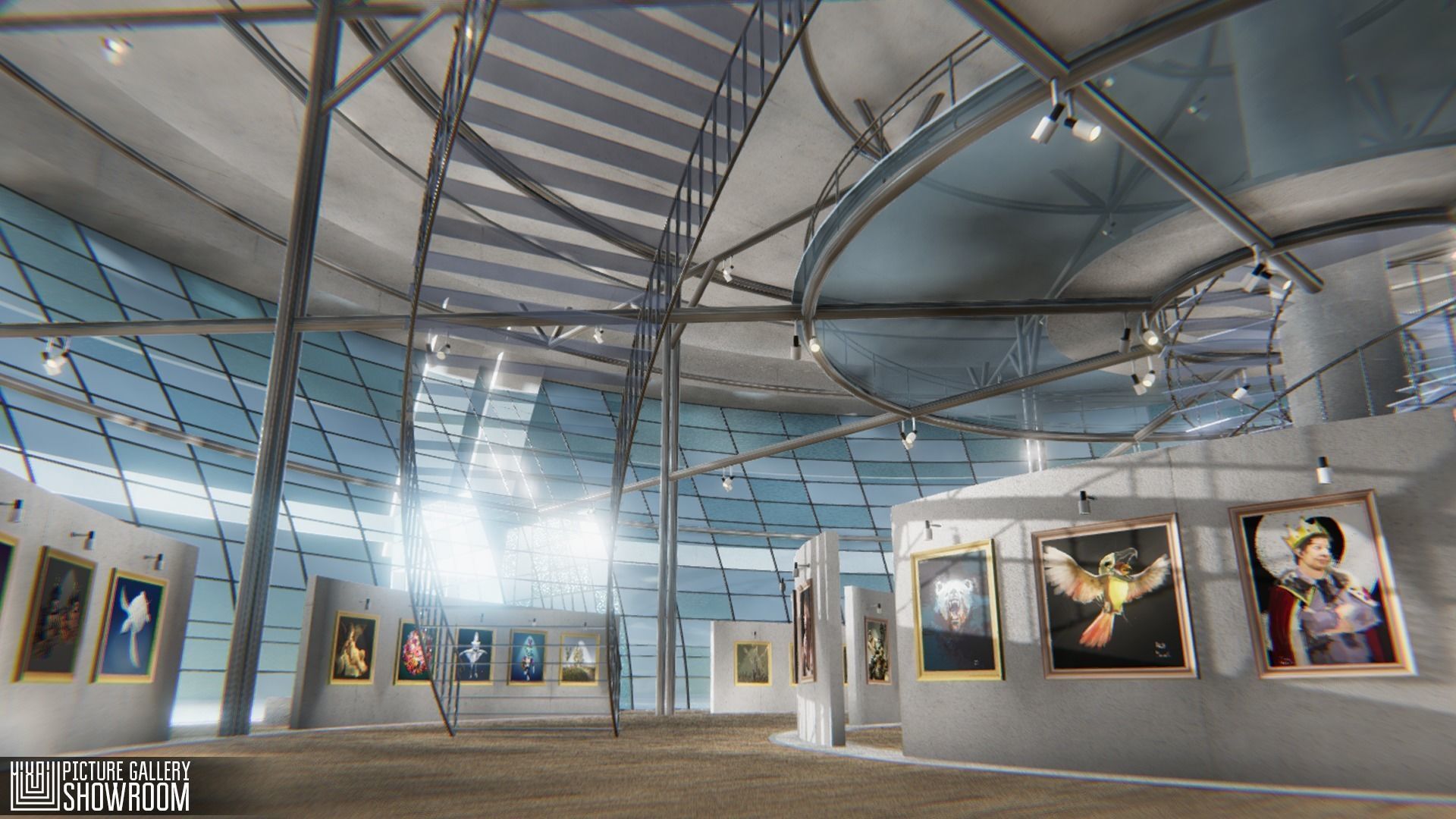 Picture gallery - showroom Low-poly 3D model_21