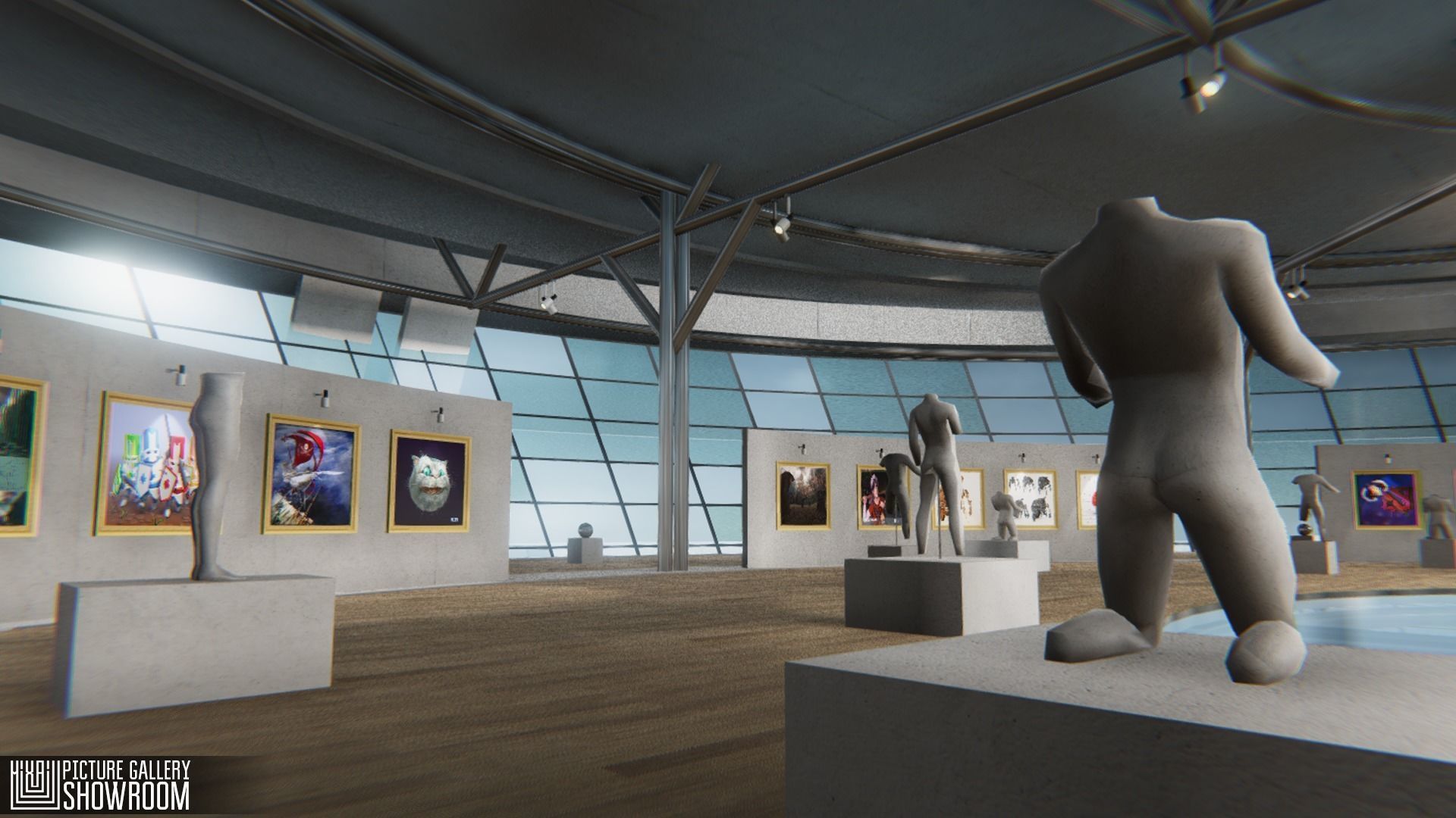 Picture gallery - showroom Low-poly 3D model_24