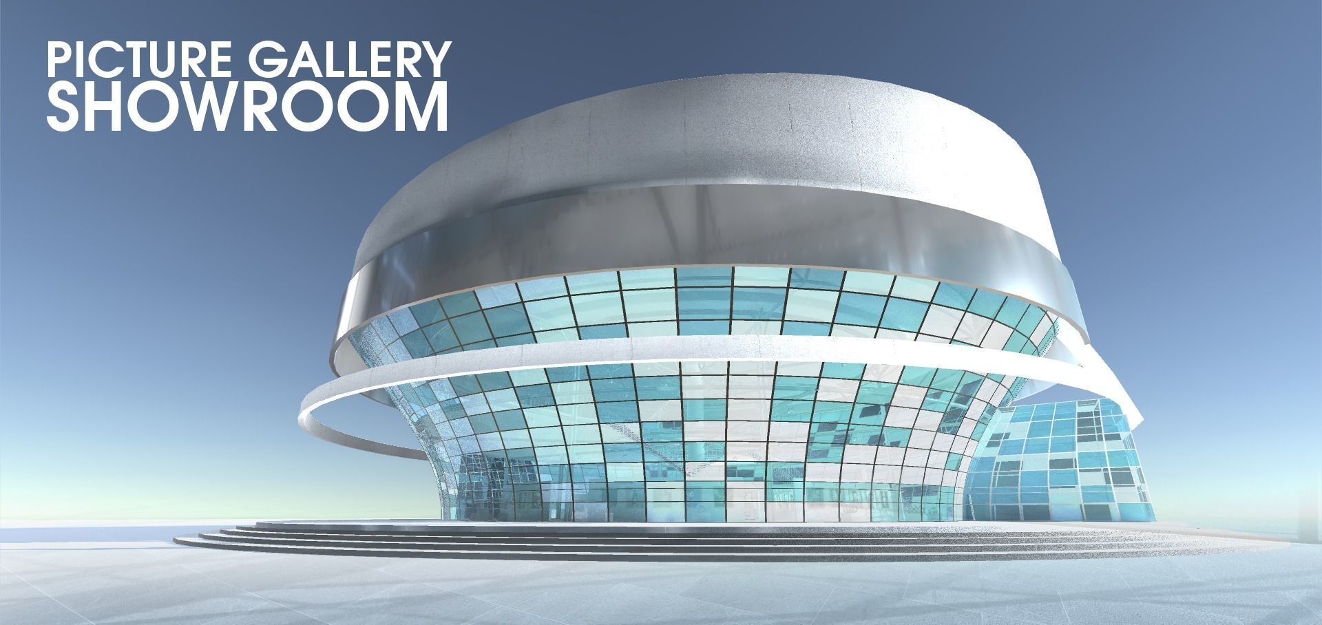 Picture gallery - showroom Low-poly 3D model_1