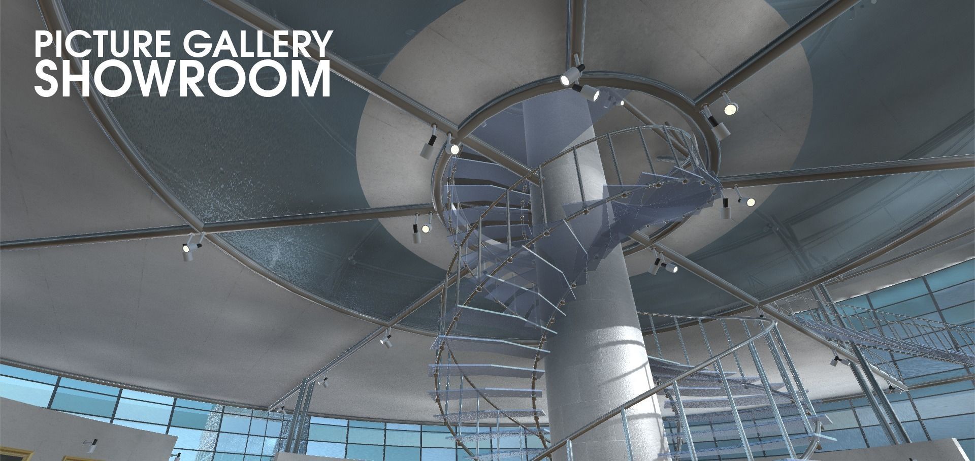 Picture gallery - showroom Low-poly 3D model_11