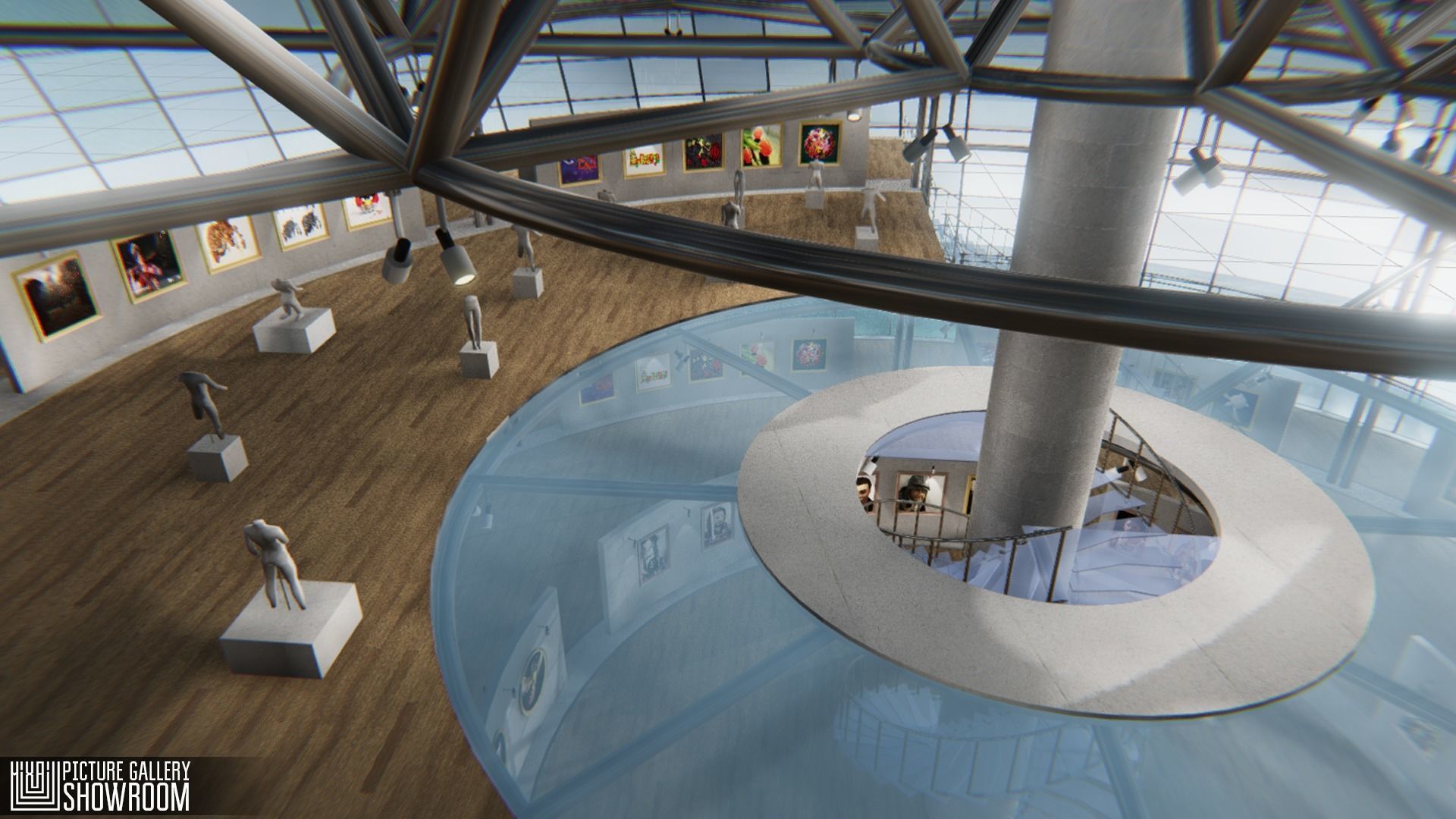 Picture gallery - showroom Low-poly 3D model_15